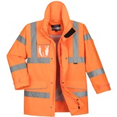 Portwest S590 Orange PWR Mesh Lined Hi Vis Extreme Breathable Waterproof Jacket