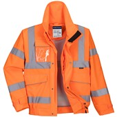 Portwest S591 Orange PWR Mesh Lined Hi Vis Extreme Breathable Waterproof Bomber Jacket