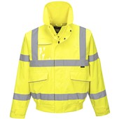Portwest S591 Yellow PWR Mesh Lined Hi Vis Extreme Breathable Waterproof Bomber Jacket