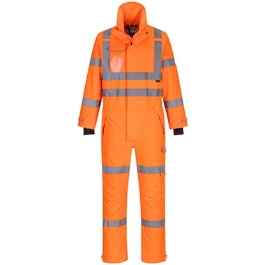 Portwest S593 Orange Mesh Lined Hi Vis Extreme Breathable Waterproof Coverall