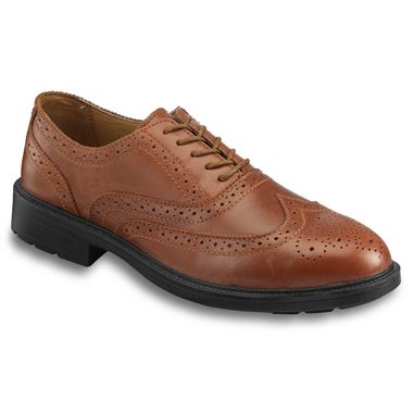 PSF S76 Brown Leather Brogue Executive Safety Shoe S1P
