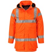 Portwest S774 Orange Bizflame Rain Waterproof Flame Resistant Anti Static Hi Vis Jacket