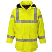 Portwest S774 Yellow Bizflame Rain Waterproof Flame Resistant Anti Static Hi Vis Jacket
