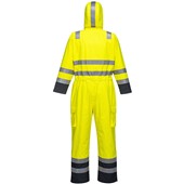 Portwest S775 Yellow/Navy Bizflame Rain Padded Waterproof Flame Resistant Anti Static Hi Vis Coverall