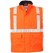 Portwest S776 Orange Bizflame Rain Padded Flame Resistant Anti Static Hi Vis Bodywarmer