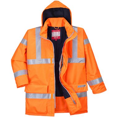 Portwest S778 Orange Bizflame Rain Padded Waterproof Flame Resistant Anti Static Hi Vis Jacket
