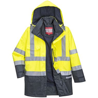 Portwest S779 Yellow/Navy Bizflame Rain Lined Flame Resistant Anti Static Hi Vis Jacket