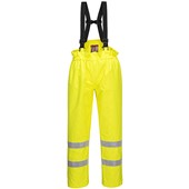 Portwest S780 Yellow Bizflame Rain Unlined Waterproof Flame Resistant Anti Static Hi Vis Trousers
