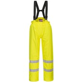 Portwest S781 Yellow Bizflame Rain Lined Waterproof Flame Retardant Anti Static Hi Vis Trousers