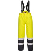 Portwest S782 Yellow/Navy Bizflame Rain Lined Waterproof Two Tone Flame Resistant Anti Static Hi Vis Trouser