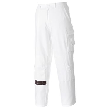Portwest S817 White Painters Trousers 300g