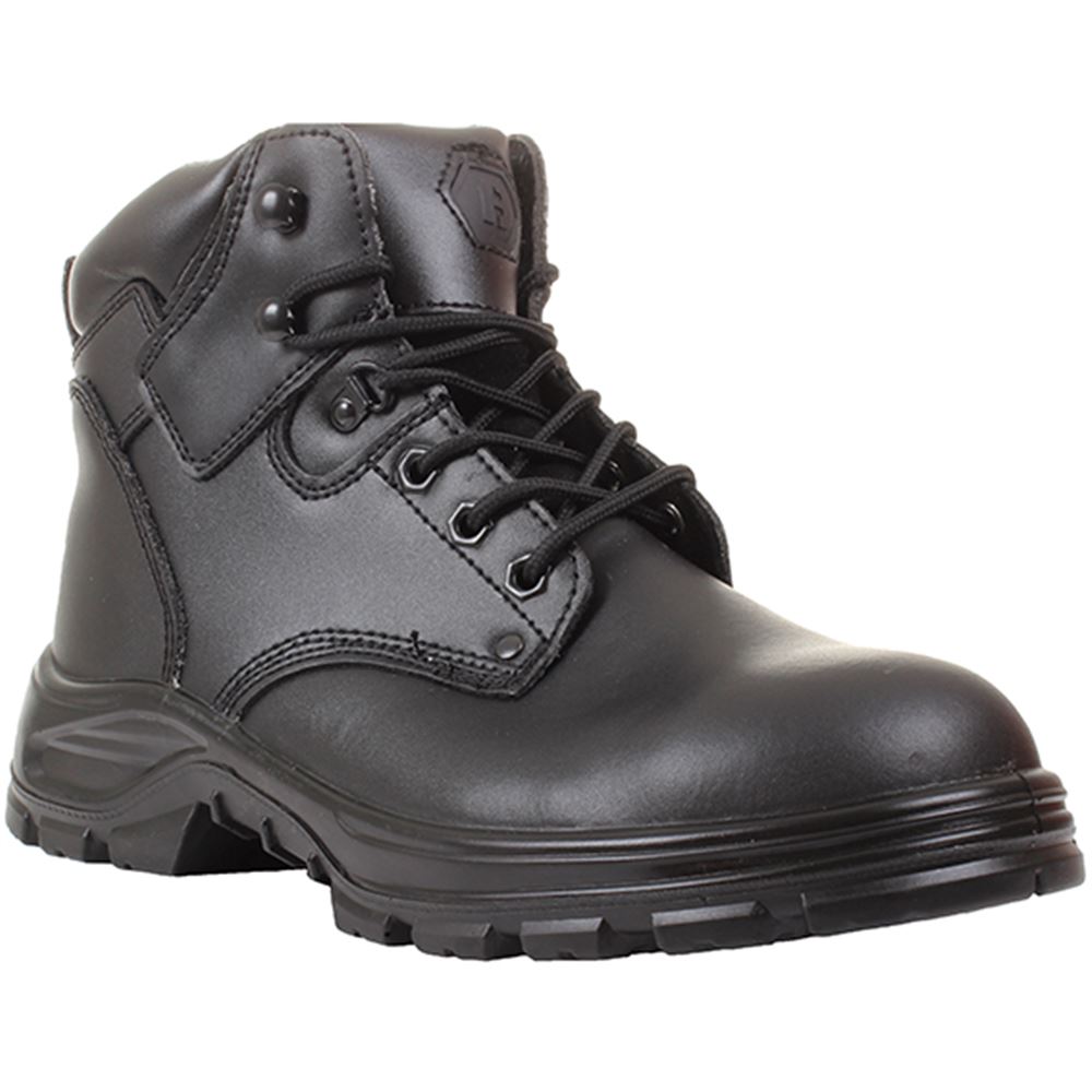 Blackrock Trekking Work Boots Safety Footwear Black Leather Steel Toe Cap SF04 
