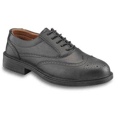PSF Executive S1P Safety Work Shoes – Brown Leather Brogue Style With Midsole