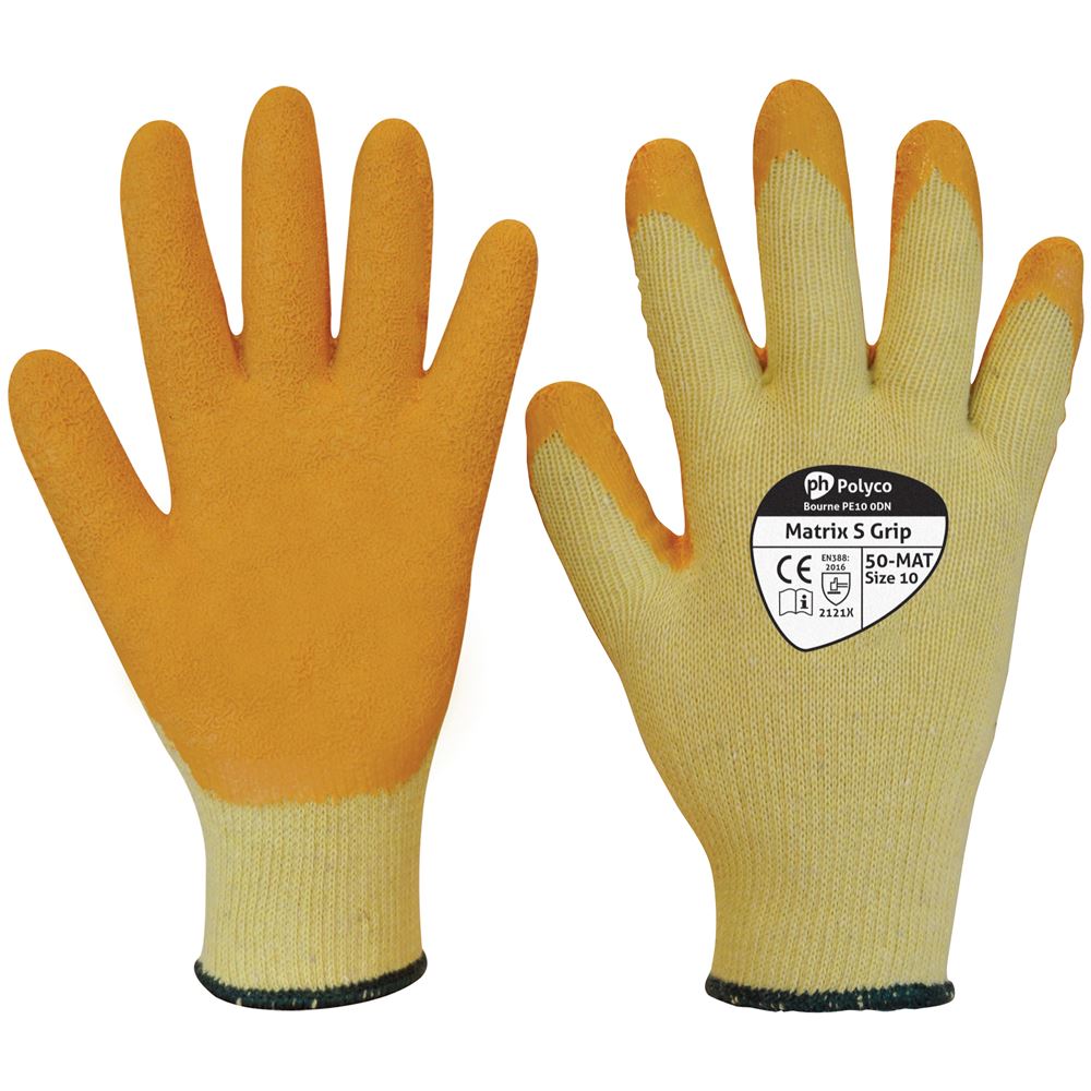 Polyco Matrix S Grip Work Gloves 50-MAT with Latex Coating