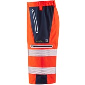 Leo Workwear Kingsley Rail Orange EcoViz Performance Hi Vis Shorts