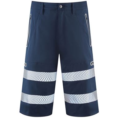 Leo Workwear Kingsley Navy EcoViz Performance Hi Vis Shorts