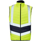 Supertouch Yellow Hi Vis Two Tone Puffer Bodywarmer