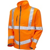 Leo Workwear Buckland Orange EcoViz Hi Vis Softshell Jacket (3L)