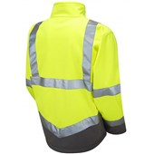 Leo Workwear Buckland Yellow EcoViz Hi Vis Softshell Jacket (3L)