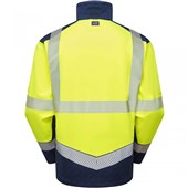Leo Workwear Bowden Yellow/Navy EcoViz Hi Vis Softshell Jacket (3L)