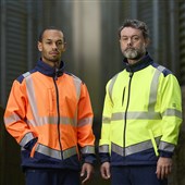 Leo Workwear Bowden Yellow/Navy EcoViz Hi Vis Softshell Jacket (3L)