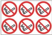 24 No smoking symbol 6/sheet 4 sheets 