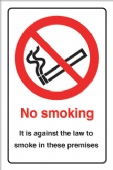 No smoking it is against the law premises 