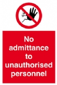 no admittance to unauthorised personnel 