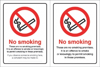 no smoking   doublesided