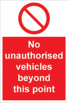 No unauthorised vehichles beyond this point