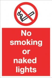 no smoking or naked lights  
