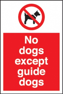 no dogs except guide dogs  