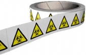 biohazard labels on a roll