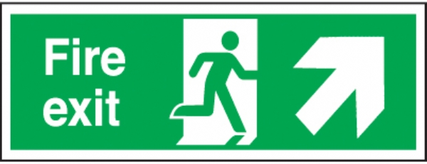 fire exit arrow up right