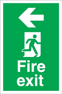 Fire exit arrow left  