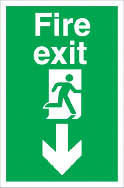 Fire exit arrow down  
