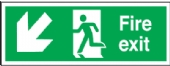 fire exit arrow diagonal down left 