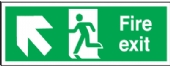 fire exit arrow diagonal up left 