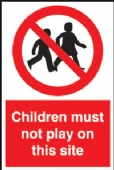 children must not play on this site 