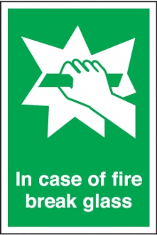 in case of fire break glass  