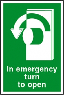 in emergency turn to open-left 