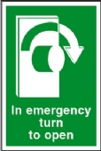 in emergency turn to open-right 