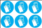 Gloves symbol  (24 pack) 6 to sheet