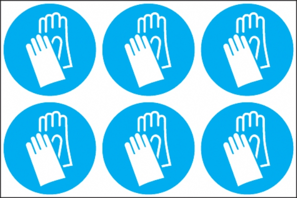Gloves symbol  (24 pack) 6 to sheet
