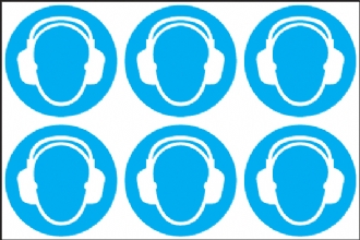 Ear defenders symbol  (24 pack) 6 to sheet