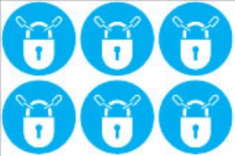 Keep locked symbol  (24 pack) 6 to sheet