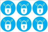 Keep locked symbol  (24 pack) 6 to sheet