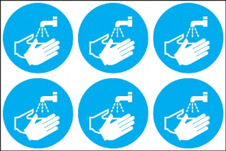 Wash hands symbol  (24 pack) 6 to sheet