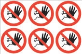 No Admittance symbol  (24 pack) 6 per sheet