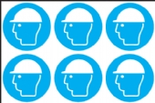 Hard hat symbol  (24 pack) 6 to sheet